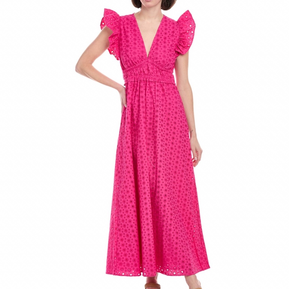 Classic & Chic Sail To Sable Pink Flutter Sleeve Maxi Dress